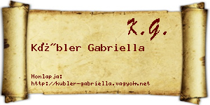 Kübler Gabriella névjegykártya